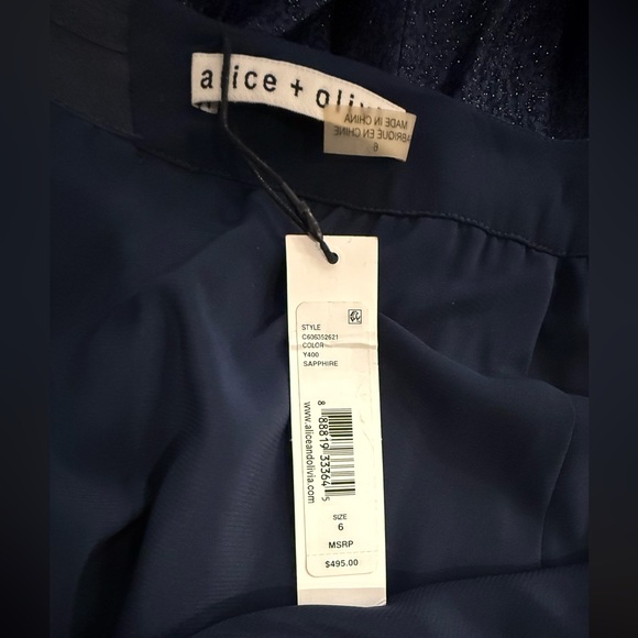 Alice + Olivia Sapphire Metallic Pleated Maxi Skirt NWT Size 6 $495 Retail - Picture 3 of 3